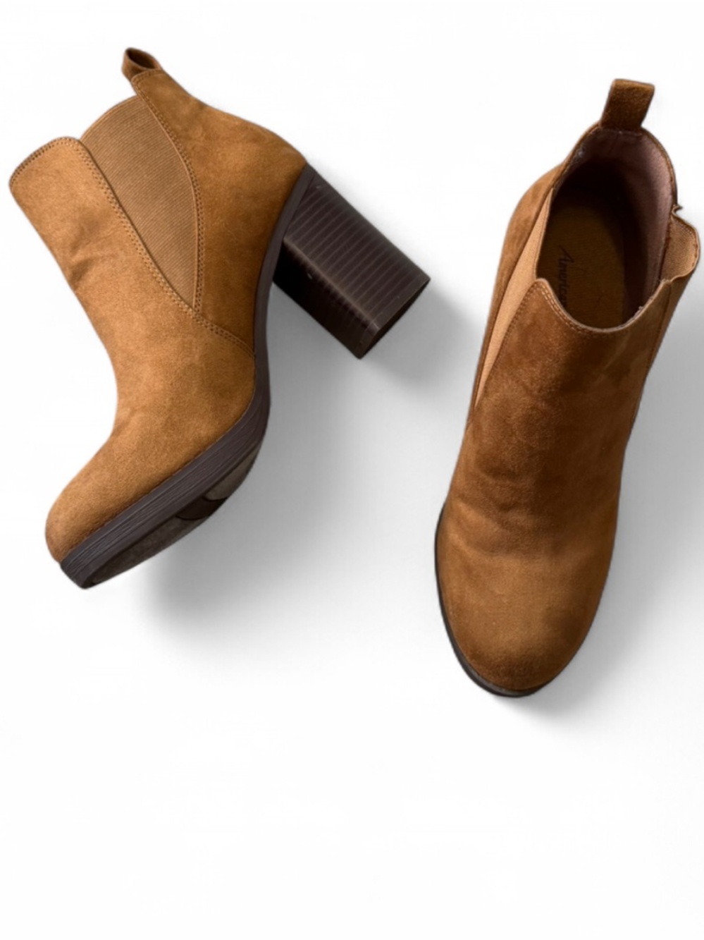 American Eagle‎ Chestnut Faux Suede Chelsea Ankle Boots, Women's Size 8